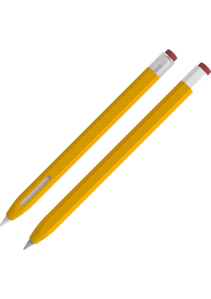 Love Meı Apple Pencil (1. Nesil) Vintage Stylus Kalem Sıvı Silikon Koruyucu Kılıf Düşmeye Dayanıklı Kapak-Sarı (Yurt Dışından)