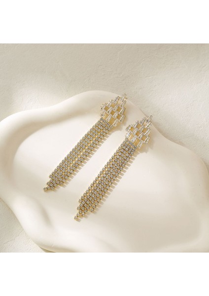 Püskül Koleksiyon Küpeler Moda Küpeler Zirkon Küpeler Uzun (Yurt Dışından)