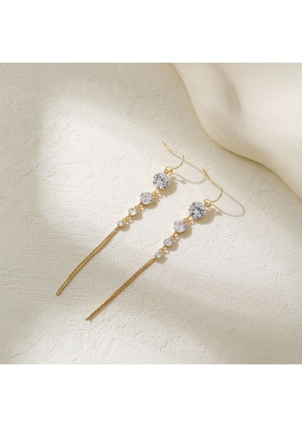 Püskül Koleksiyon Küpeler Moda Küpeler Zirkon Küpeler Uzun (Yurt Dışından)