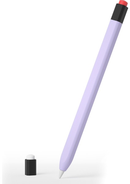 Apple Pencil (1. Nesil) Koruyucu Kılıf Çizilmeye Dayanıklı Silikon Stylus Kalem Kılıfı-Lavanta Moru (Yurt Dışından)