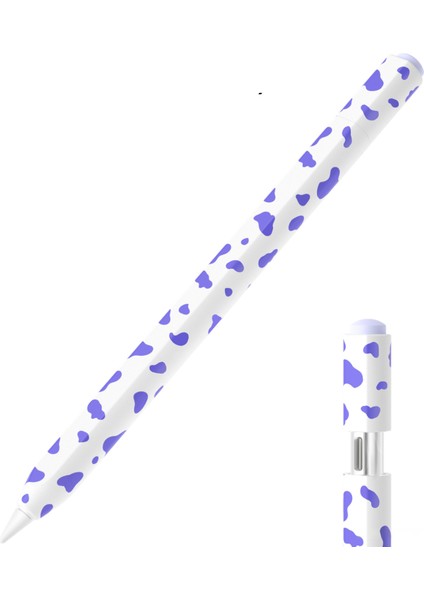 Apple Pencil (Usb-C) Silikon Kılıf Inek Desenli Stylus Kalem Koruyucu Kılıf Kapağı-Mor (Yurt Dışından)