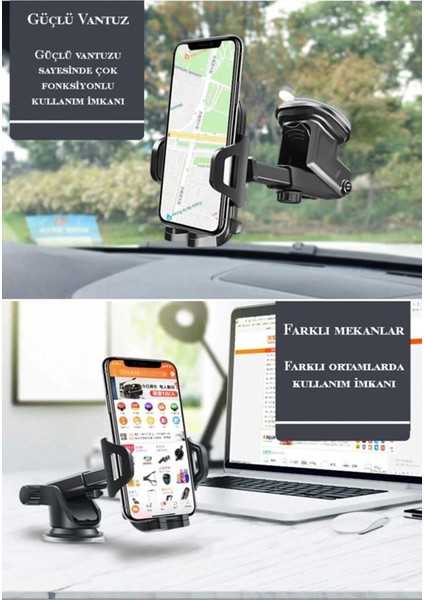 Vantuzlu Araç Içi Uzayan Ayarlanabilir Telefon Tutucu modelleri