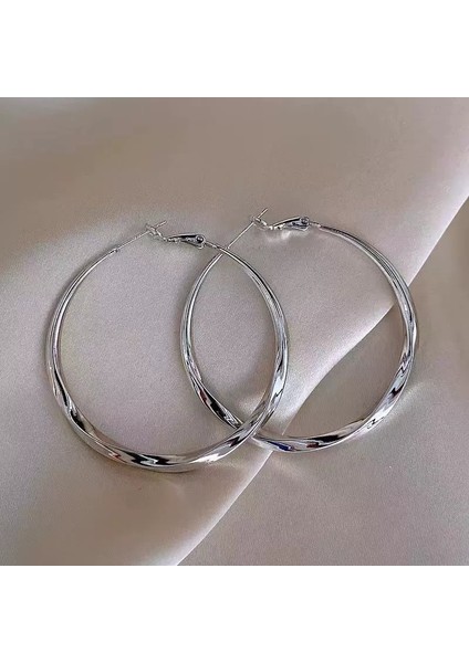 Zirkon Küpe Tasarımı Minimalist Vegan Loop Geometrik Inci Küpe (Yurt Dışından)