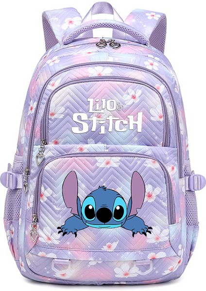 Lilo Stitch Zarif Çiçek Moda Kadın Sırt Çantası Kadın Taşınabilir Su Geçirmez Seyahat Çantası Genç Kız Öğrenciler Sırt Çantası Mochila (Yurt Dışından)