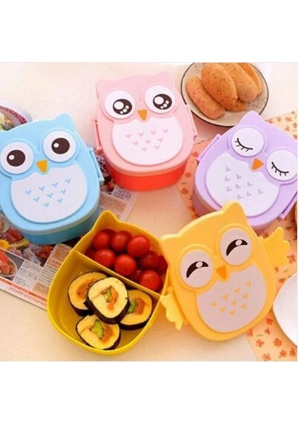 Taşınabilir Plastik Çocuk Öğrenciler Öğle Yemeği Kutusu Bento Kutusu Gıda Kabı Karton Yemek Takımı Çatal Bıçak Takımı Gıda Kabı (Yurt Dışından)