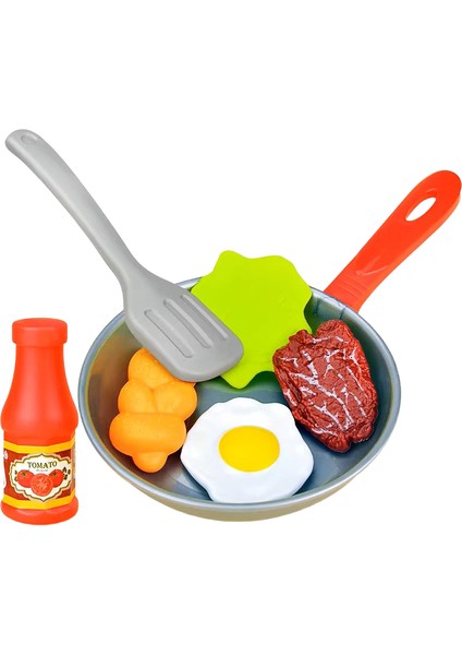 8 Adet Çocuk Mutfak Gıda Oyuncakları Simülasyon Tencere Oyun Seti Rol Yapma Oyunu Tencere Biftek Sebze Ekmek Sosisli Sandviç Omlet Çocuk Hediyesi (Yurt Dışından)