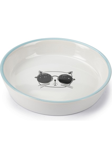 Kedi Mama Su Kabı, Seramik, Beyaz, 16CM, 300ML