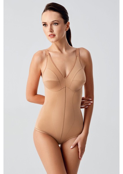 Kadın Korse Body Tüm Vücut Şekillendirici Toparlayıcı Askılı Ten 369605