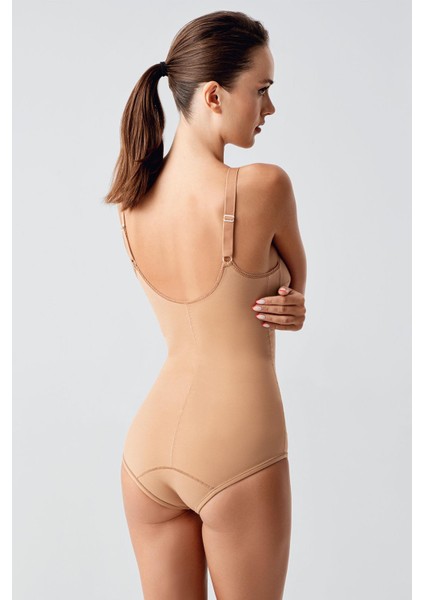 Kadın Korse Body Tüm Vücut Şekillendirici Toparlayıcı Askılı Ten 369605