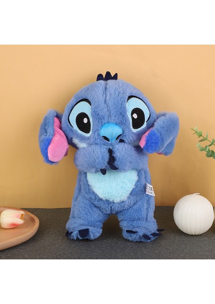Lilo ve Stitch Nefes Alan Çocuk Peluş Sakinleştirici Oyuncak Karikatür Bebek Müzik Işık Uyku Oyuncağı Pembe Stitch (Yurt Dışından)