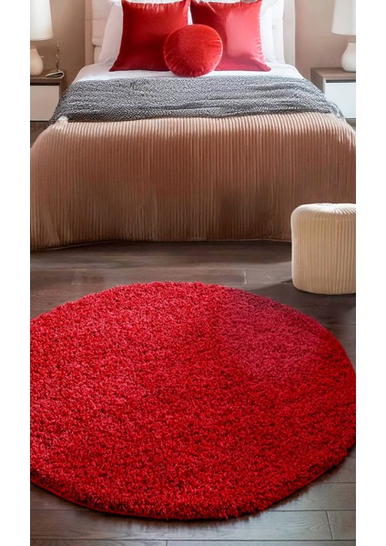 Soft Shaggy Doğal Kaymaz Taban Daire Halı 100X100 120X120