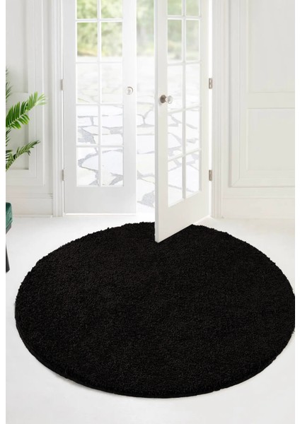 Soft Shaggy Doğal Kaymaz Taban Daire Halı 100X100 120X120