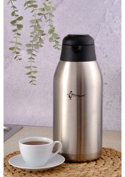 Png-1300B Paslanmaz Çelik Çay Termosu 3 Litre Çift Katlı