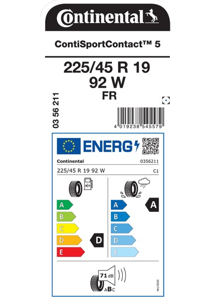 225/45 R19 92W Fr Sc5 Oto Yaz Lastiği (Üretim Yılı:2024)