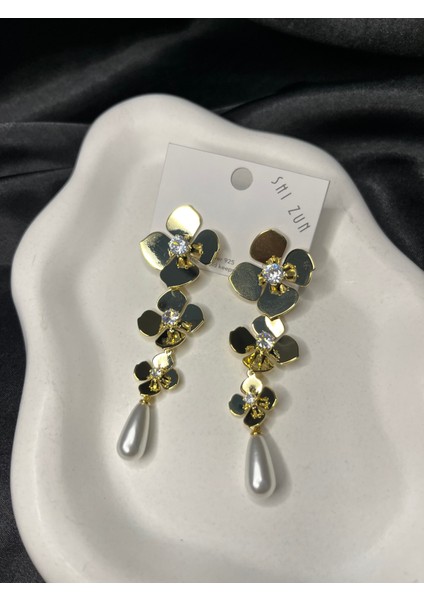 Gold Kaplama Incili Çiçek Küpe – Şık ve Zarif Tasarım fırsatları