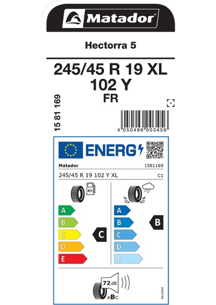 245/45 R19 102Y Xl Fr Hectorra 5 Oto Yaz Lastiği (Üretim Yılı:2024)