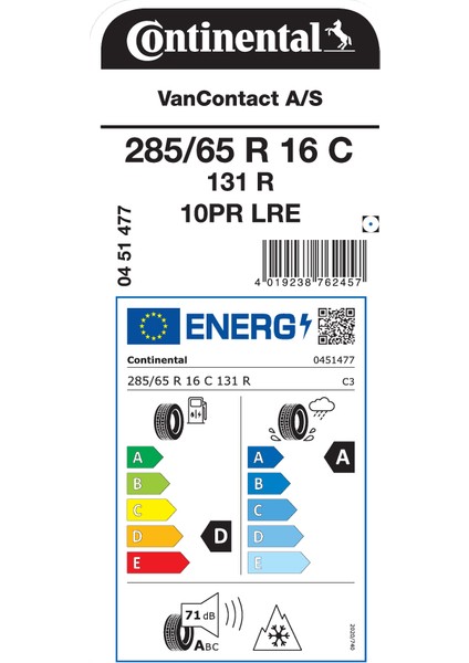 285/65 R16C 131R Vancas 10RP Oto 4 Mevsim Lastiği (Üretim Yılı:2025)