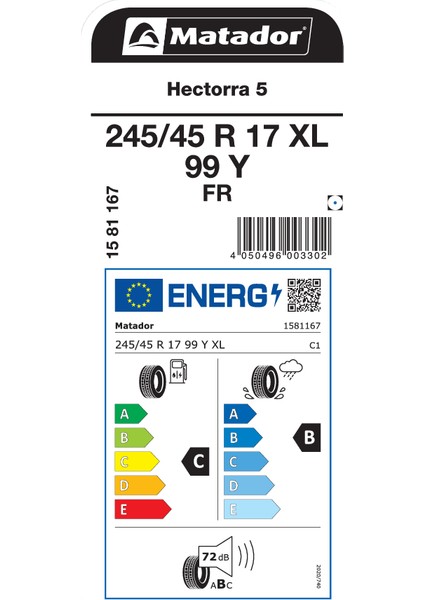 245/45 R17 99Y Xl Fr Hectorra 5 Oto Yaz Lastiği (Üretim Yılı:2024)