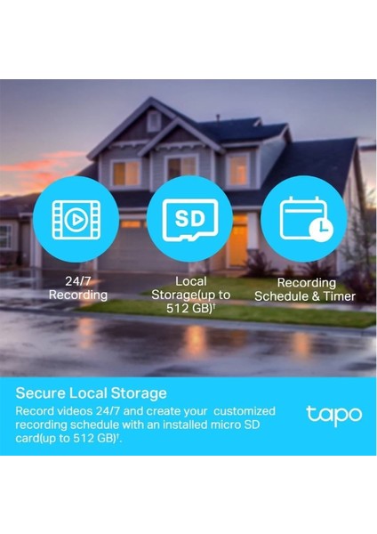 Tapo C500 Dış Mekan Yatay-Dikey Wi-Fi Güvenlik Kamerası + 64GB Sandisk Ultra Bellek
