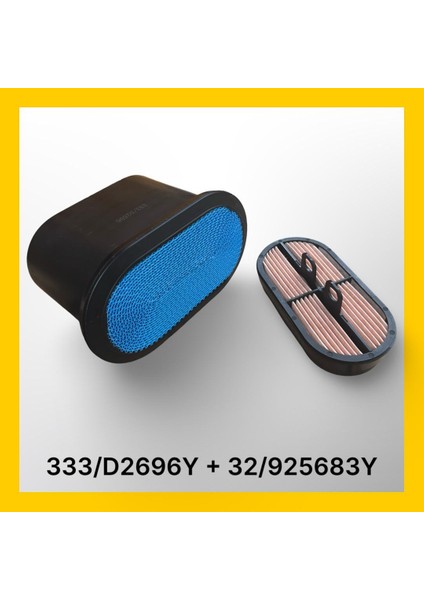 333/D2696/Y+32/925683/Y -Hava Filtresi Takım (Dış+Iç) - Jcb - (Yerli) (Eco-Plus modelleri