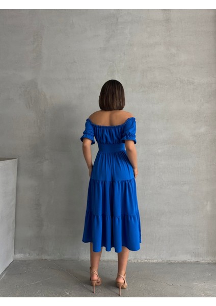 Kadın Yakası Büzgülü Esnek Elbise indirimleri