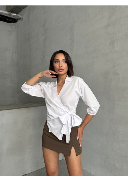 Kadın Yandan Bağlamalı Gömlek fırsatları