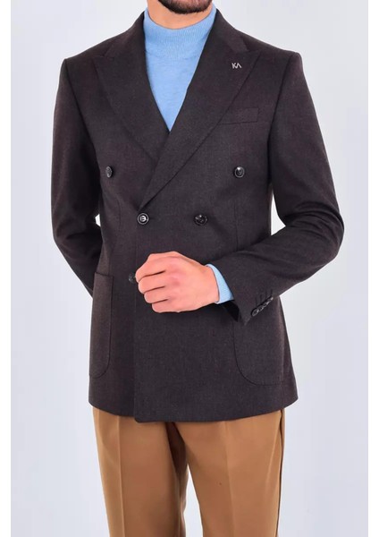 Modern Slim Fit Dar Kesim Kruvaze Erkek Viskon CEKET-KAV5251W fiyatları