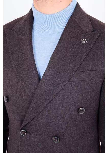 Modern Slim Fit Dar Kesim Kruvaze Erkek Viskon CEKET-KAV5251W modelleri