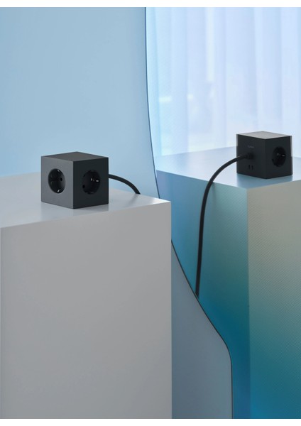 Square 1 Priz, 3 Schuko Çıkışı, 2 Usb-C, Manyetik, 7,5 cm
