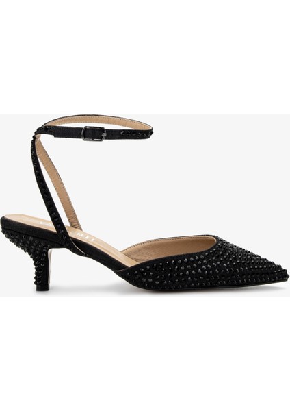 Kadın Siyah Topuklu Ayakkabı 1073 1401 Bn Ayk Y25 Sıyah