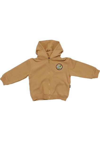 Erkek Cocuk Hardal Happy Camper Yazılı 3 Ip Kapüşonlu - 1014694