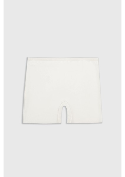 Ekru Lazer Kesim Iz Yapmaz Short
