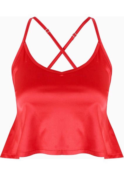 Kırmızı Alanis Ince Askılı Atlet