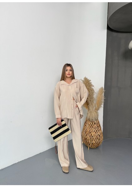 Kadın Oversize Modal Gömlek Pantolon Takım fırsatları