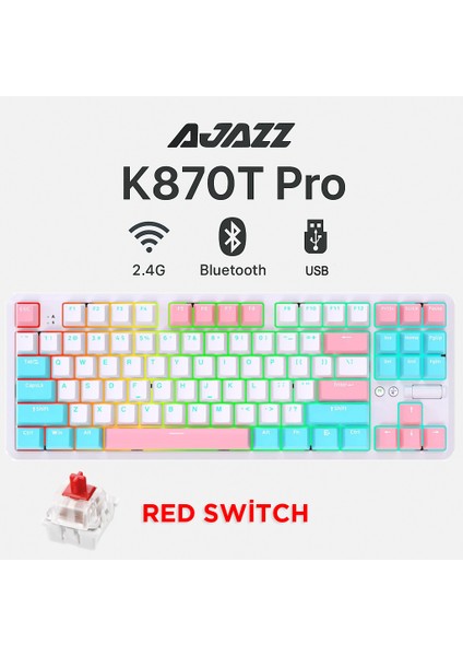 K870T Pro 3 Modlu Uyumlu Hot-Swap Rgb, Mekanik Klavye