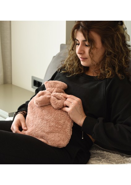 Peluşçu Dayı Yumuşak Peluş Su Torbası Kılıfı Kurdele Detaylı, Sıcak Tutan Tasarım