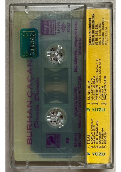 Burhan Çaçan Damla Damla Kaset (Orijinal Dönem Baskı Kaset) fiyatları