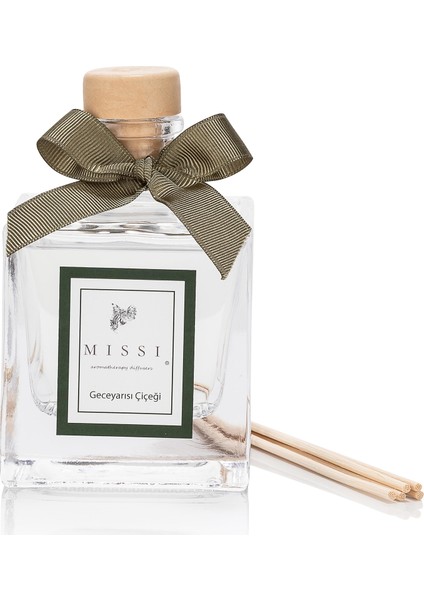 200 ml Kare Şişe Gece Yarısı Çiçeği Bambu Çubuklu Oda Kokusu