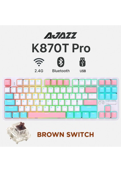 K870T Pro 3 Modlu Uyumlu Hot-Swap Rgb, Mekanik Klavye