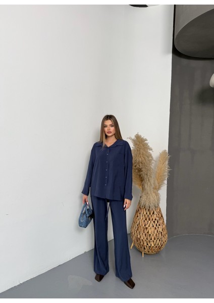 Kadın Oversize Modal Gömlek Pantolon Takım