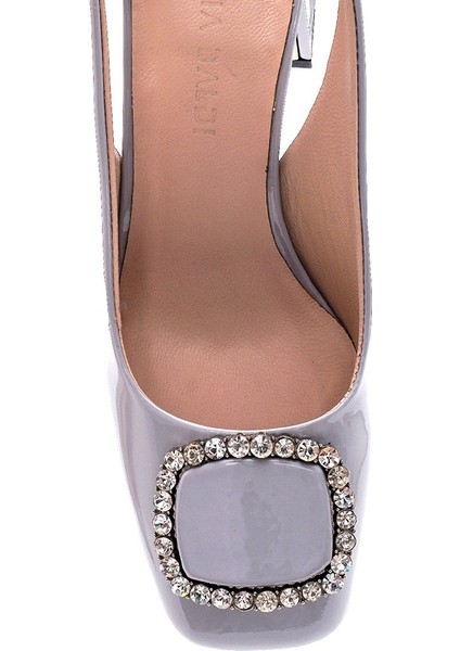 Petra Gri Rugan Kadın Kalın Topuk modelleri