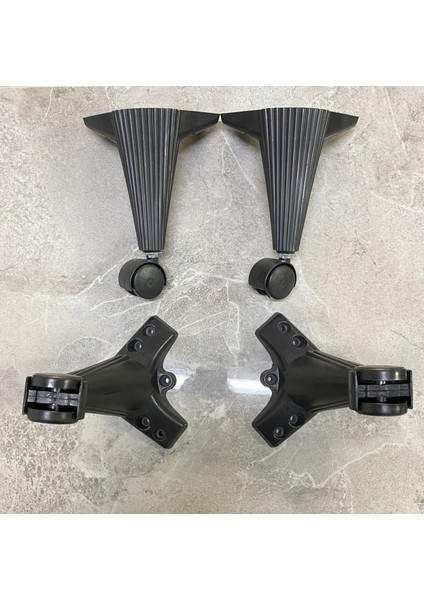 Tekerlekli Sihirli Sehpa Çizgili Masa Ayağı 360 Derece Dönebilen 20 cm 4 Adet Siyah. Vida Hediyeli