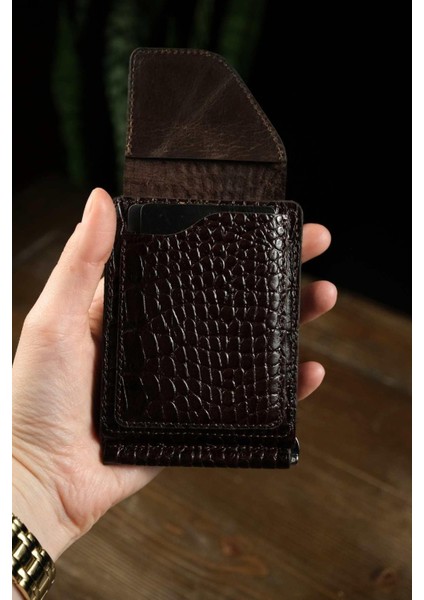 Dubai - Ince Tasarım Hakiki Deri Mandal Para Tutuculu Cüzdan ve Kartlık