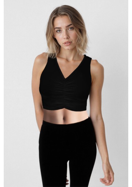 Önü Büzgülü Crop Sporcu Atlet fırsatları