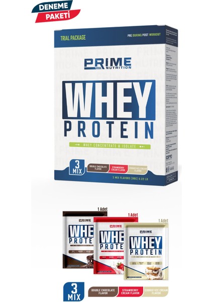 Whey Protein Sachet 3 Saşe x 33 Gram Mix - Deneme Paket - Whey Protein Tekli