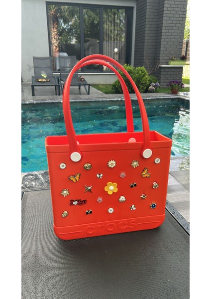 Plaj Çantası Plastik Croslite Turuncu