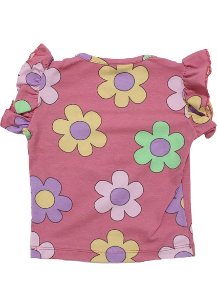 Kız Çocuk Mürdüm Renkli Papatya Desenli Şortlu 2'li Takım - 1015976 fiyatları