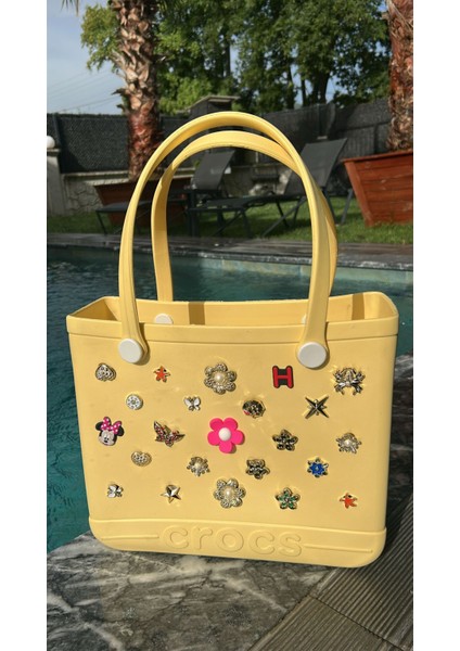 Plaj Çantası Plastik Croslite Sarı