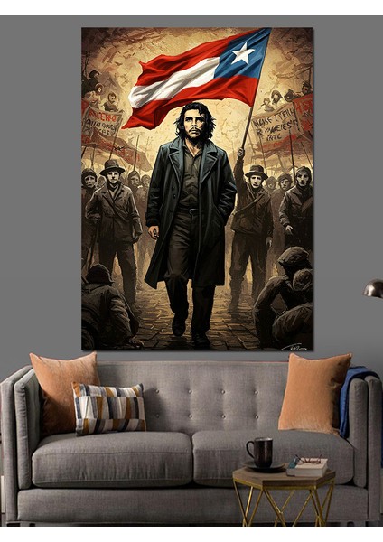 Che Guevara Dekoratif Kanvas - Mdf Ahşap Tablo
