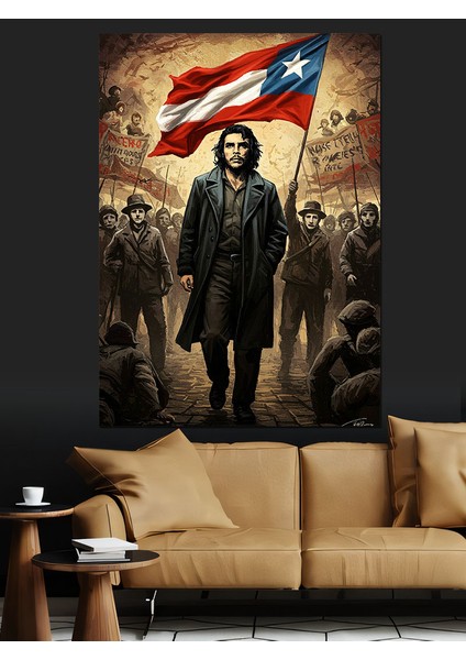 Che Guevara Dekoratif Kanvas - Mdf Ahşap Tablo